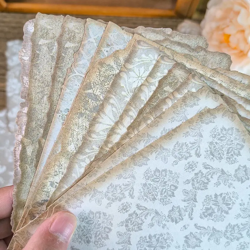 Vintage Floral Embossed Material Paper, 30 Sheets/pack Scrapbooking & Journal Making Paper, Decorative Paper for DIY Craft 3