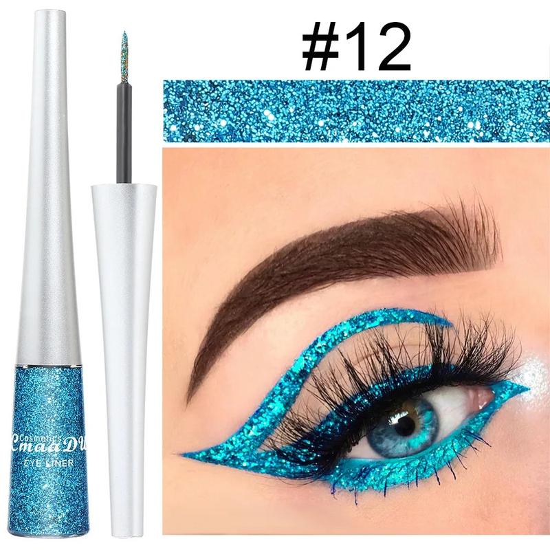 Product Introduction of Natural 16 Colors Glitter Eyeliner Liquid Pencil Pearlescent Glitter Liquid Eyeliner Pen Bright Waterproof Eyeliner Women 18
