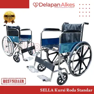 Kursi Roda Sella Standar Chrome 809 809B Hitam Velg Jari Jari / Racing Termurah