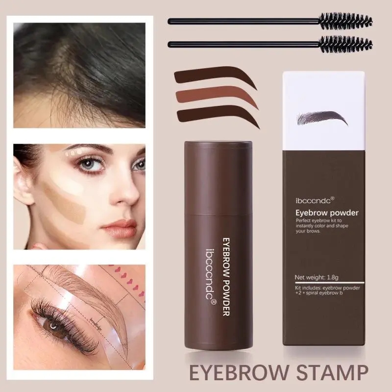 ibcccndc Eyebrow Powder Cetakan Alis Original Shaping Eyebrow Stamp Alis Stempel Alis Instan Hairline And Waterproof With 10 Model Cetakan Alis Reusable