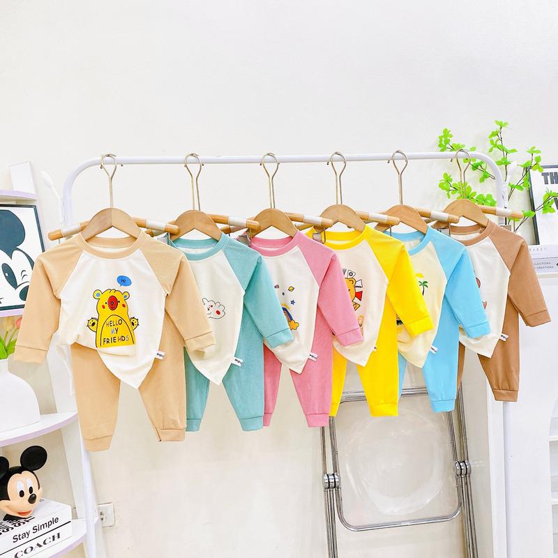 Combo 5 bộ ( tặng thêm 1 bộ là 6 bộ ) bộ quần áo tăm lạnh dài tay cho bé 5-15kg 1
