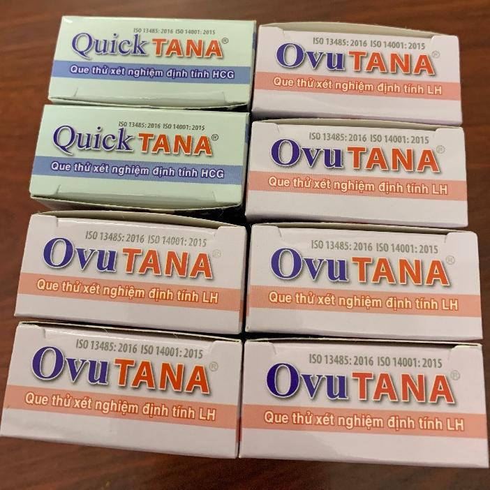 Combo 6 Que canh rụng trứng OVUTANA Ovu tana + 2 que thử thai QuickTana Quick tana