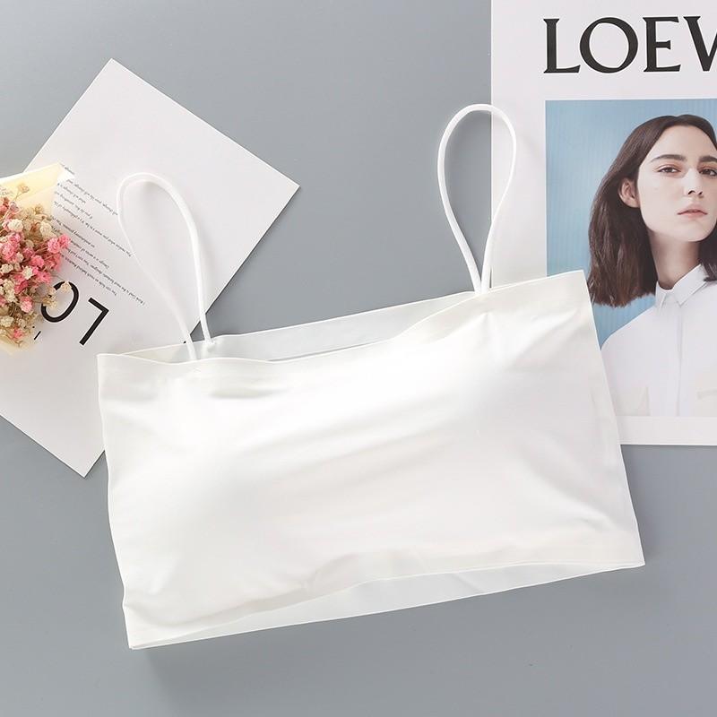 Áo Ngực Có Dây Đeo, Thoải Mái Và Thoáng Khí, Làm Bằng Lụa Lạnh Thích Hợp Cho Mùa Hè, Tập Hợp, Thể Thao Và Thể Dục, Hở Lưng, Không Có Vòng Thép, Áo Ống, Áo Ngực Đệm, Dành Cho Nữ Sinh 2