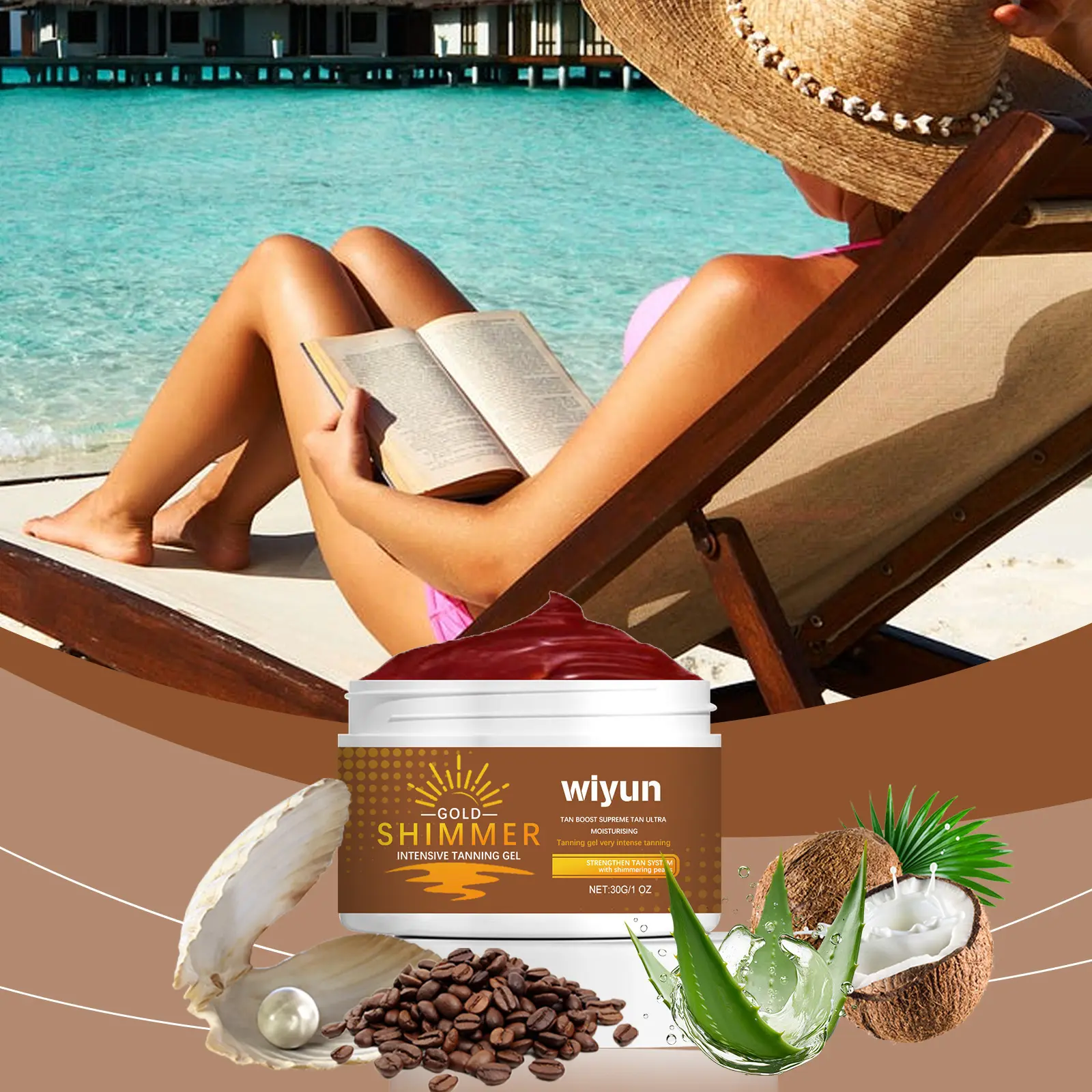 Wiyun Black Repair Gel Easy Glow Skin Color Natural Gloss Summer Outdoor Black Skin Care Gel
