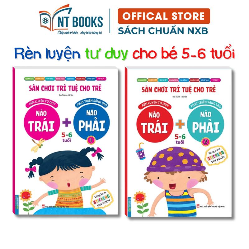 Bộ Sách Sân Chơi Trí Tuệ Cho Trẻ Não Trái + Não Phải 5-6 Tuổi Quyển 1+2 - Tác Giả Đức Thành Hải Yến - NXB Phụ Nữ Việt Nam