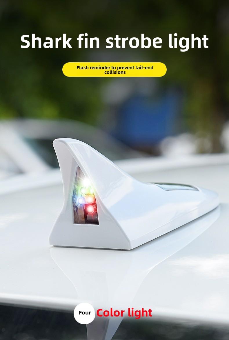 Product Introduction of Car decorative lights, solar shark fin antenna, roof tail modification lights, anti-rear-end collision LED flash 8 lights 0