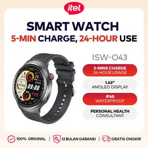 itel Smartwatch O43 Max  watch 1.43 inch AMOLED Touch Screen IP68 water proof Jam Tangan Pria fitness tracking smart band