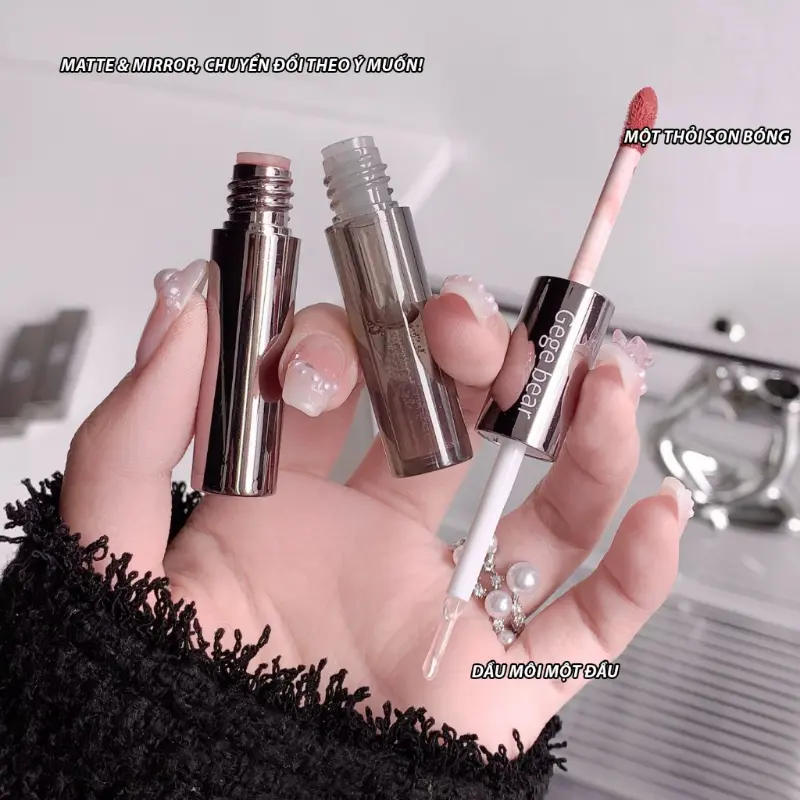 Son môi 2 đầu GEGEBEAR lì và bóng, kết hợp siêu đẹp S-GG-2D 6