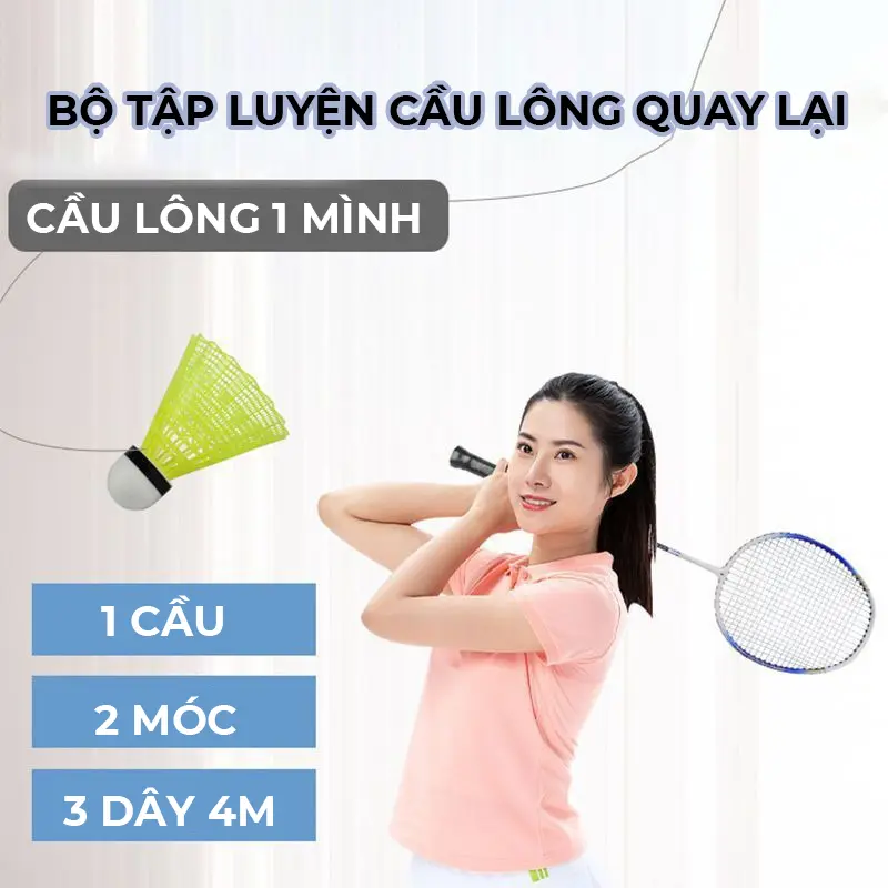 Bộ tập luyện cầu lông trong nhà - luyện tập hàng ngày với miếng gắn treo trần
