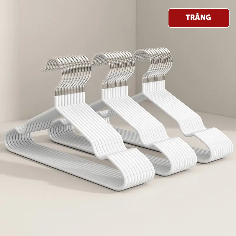 COMBO 20 Móc Treo Quần Áo Chống Tuột G05 Móc Nhôm Bọc Nhựa PVC Chống Trơn Trượt Chống Nhăn Quần Áo Khi Treo Tiện Lợi Nhiều Màu Sắc 2