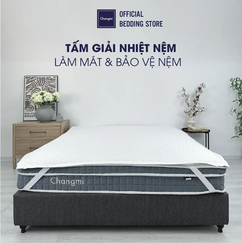 Changmi - Tấm giải nhiệt làm mát nệm, bảo vệ nệm, ngăn mùi hạn chế thấm. Top bán chạy Hàn Quốc 0