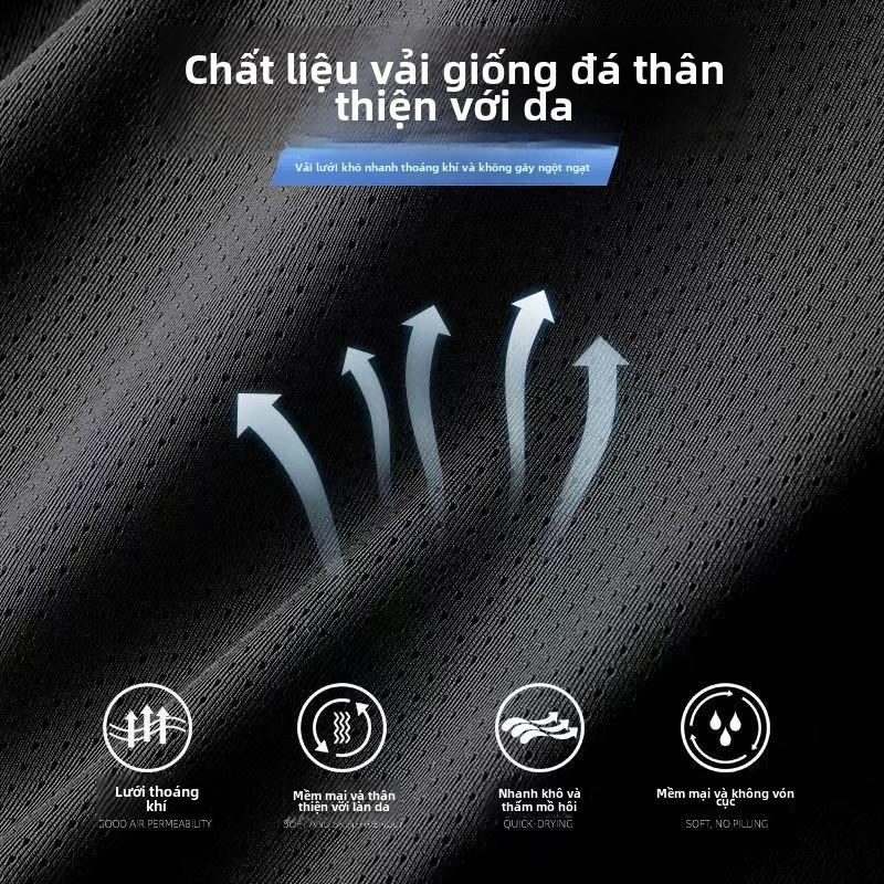 Áo Thun ngắn Tay Lụa Lạnh Dành Cho Nam Giới, Dáng Rộng Vừa Vặn, Trang Phục Mùa Hè, Lưới Thoáng Khí, Thiết Kế Chữ Cái, Phong Cách Thể Thao Ngầu Lớp Cơ Sở 2