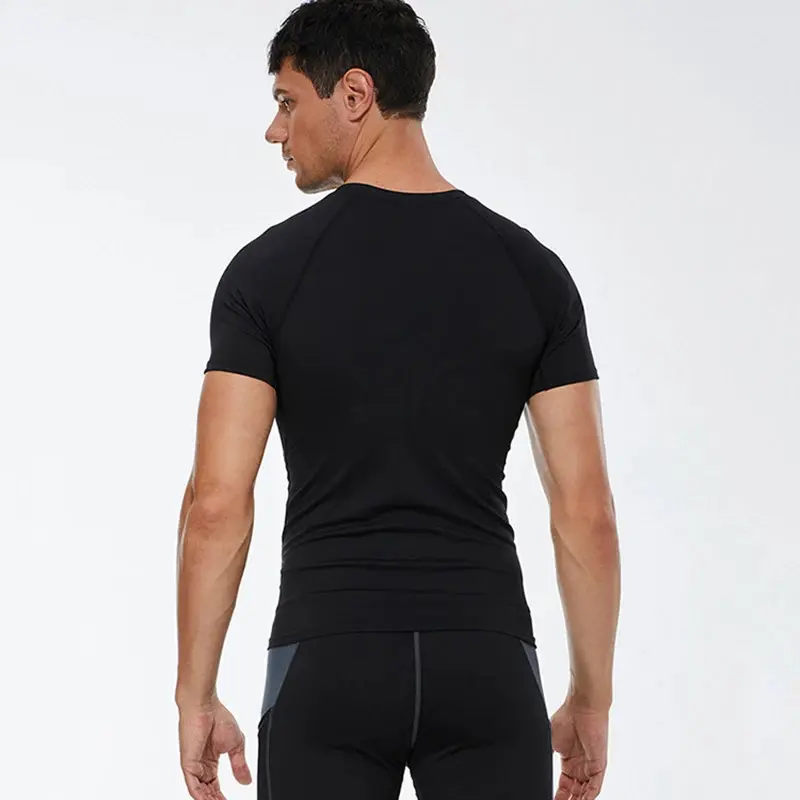 Compression T Shirt Men Summer Sportswear Running T-shirt Elastic Quick Dry Sport Tops Tee Athletic Gym Workout Shirts Men 4
