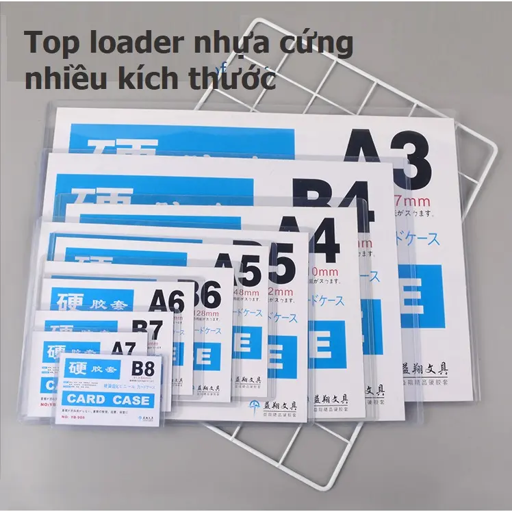 (TL02) Top loader (không seal, xanh nhẹ) bìa nhựa cứng nhiều kích thước, bảo vệ card, postcard SHOPMEO48