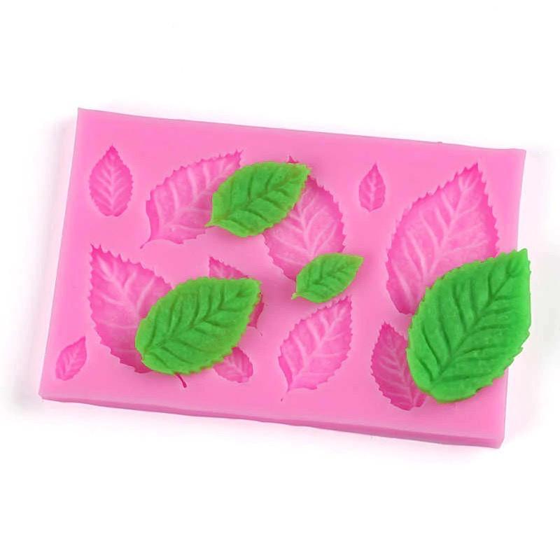 Khuôn silicon lá Hoa Hồng 7x3cm đổ bánh rau câu 3D, 4D