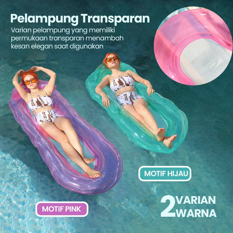 Pelampung Renang Matras Kasur Jaring Air plus Kanopi / Tanpa Kanopi Olahraga Outdoor 3