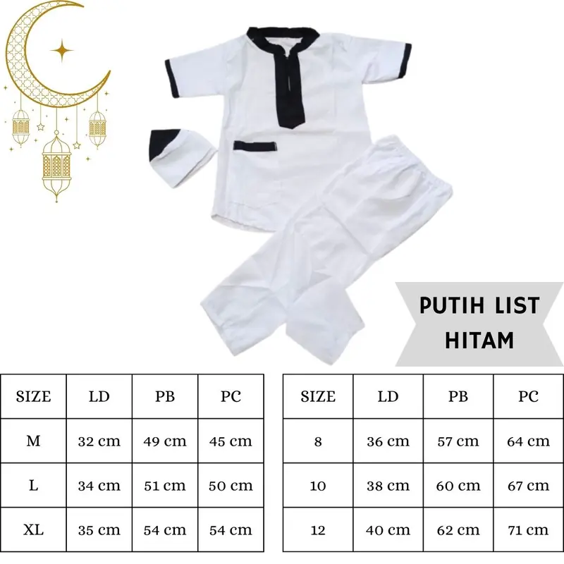 Pakaian Muslim Anak Laki laki Setelan Koko Zipper Polos Usia 2 - 10 Tahun Free  Peci Baju Kurta Celana Panjang pakaian muslim anak laki-laki Pendek Kombinasi Nyaman Kancing Resleting Depan 4