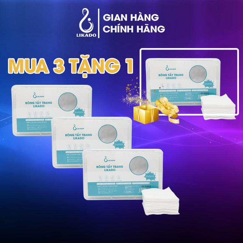 MUA 3 TẶNG 1 Combo 4 hộp Bông tẩy trang Likado 400 miếng