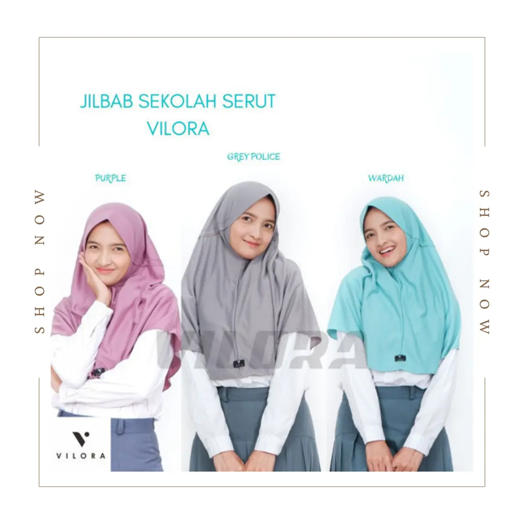 >XC26619< KERUDUNG JILBAB ORIGINAL VILORALOVE SERUT SEKOLAH SD SMP SMA Cantik Muslim