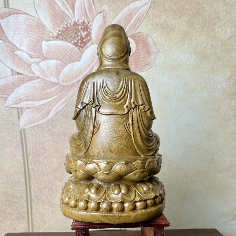 Product Introduction of Tượng Quan Thế Âm Bồ Tát Gỗ Bách Xanh Cao 15cm Mùi Hương Thơm 8