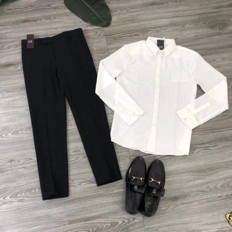 1 Quần + 1 Áo Combo Quần Tây Áo Sơ Mi Nam Nữ Cao cấp áo sơ mi học sinh - nhân viên văn phòng - Phong cách hàn quốc