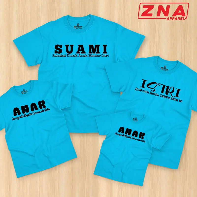 Kaos Couple Keluarga Suami Istri Anak | Baju Atasan Pasangan Ayah Ibu Anak Bahan Katun Combed 30s 6