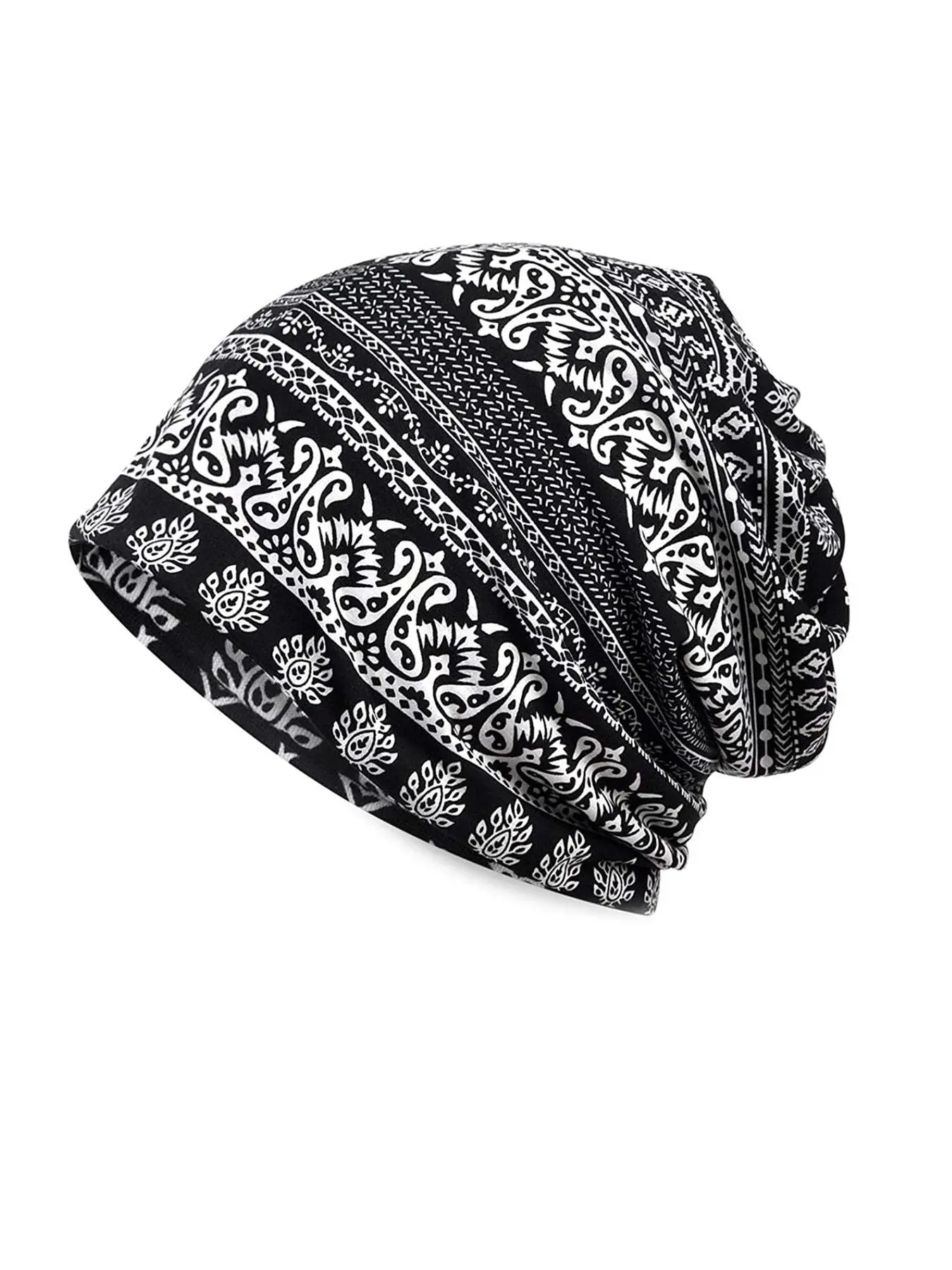 Vintage Geometric All over Print Beanie Hat, Casual Beanie Hat for Fall & Winter, Fashion Accessories for Both Men & Women