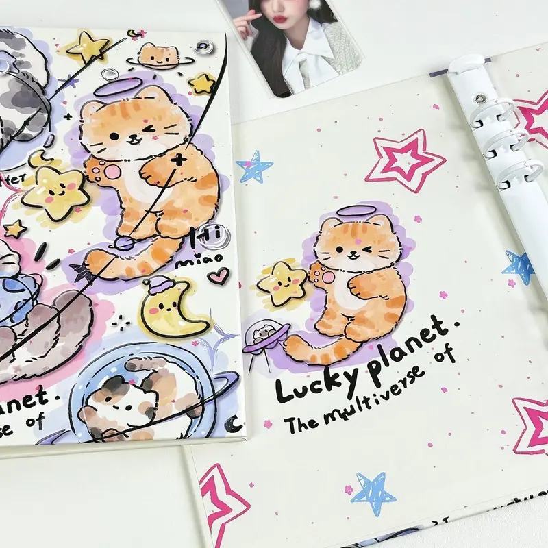 Binder A5 6 Còng “Lucky Planet” Chất Liệu Giấy Bìa Cứng - Binder Đựng Card 4 Ô, Album Đựng Ảnh Size A5 1