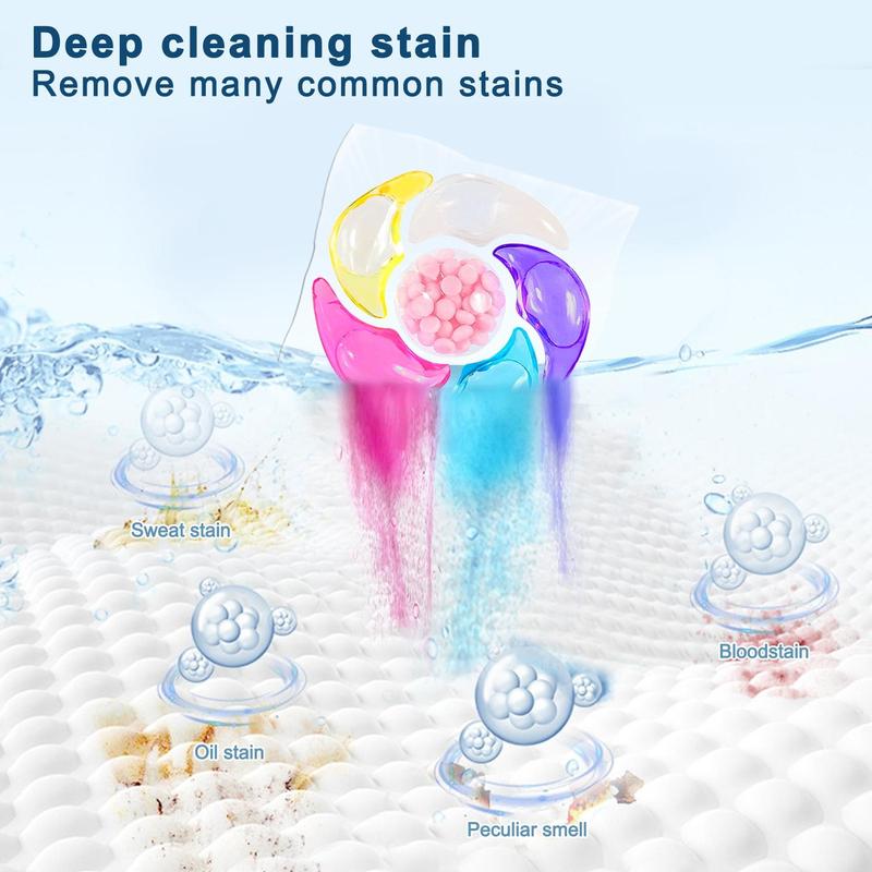 Product Introduction of 6 in 1 Laundry Detergent Soap Pods, 30/300pcs Multi-purpose Strong Decontamination Detergent Washing Pods, Durable Cleaning Supplies, Home Essentials 6