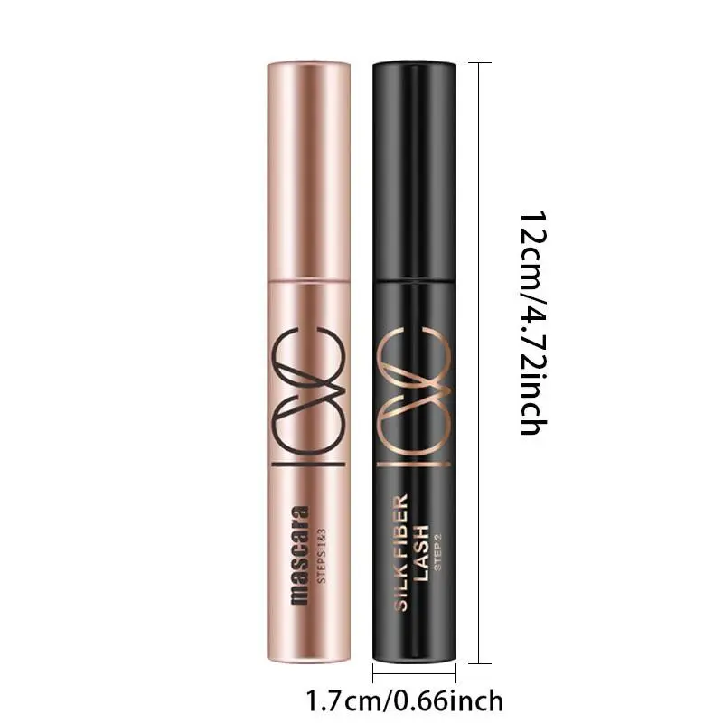 Long Lasting Eyelash Extensions Mascara & Graft Fiber Set, 2 Counts/set Eye Lashes Lengthening & Styling Mascara & Graft Fiber Stick 1