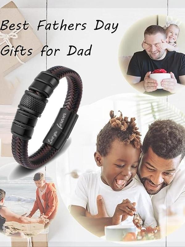 Men's Braided Bracelet, Fashion Casual Stainless Steel Bracelet, Gift for Husband, Boyfriend, Friend 3