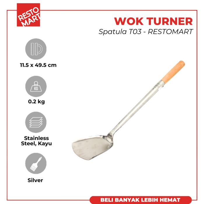 Gambar Sutil / Spatula Wok 49.5 cm / Turner T03 Stainless (2218067) dari Restomart Kitchen Solution Kota Administrasi Jakarta Pusat Tokopedia