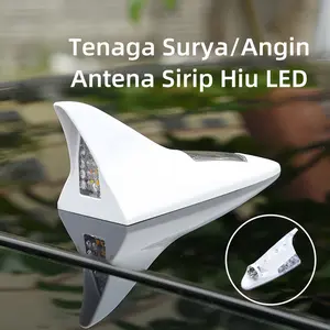 1pc car Antena Sirip Hiu LED Antena Solar LED Dekorasi atas mobil Shark Fin Antena Hybrid LED Antena Hiu Mobil Shark Fin Antena Antena Sirip Hiu Lampu Tenaga Angin Shark Fin Lampu Red