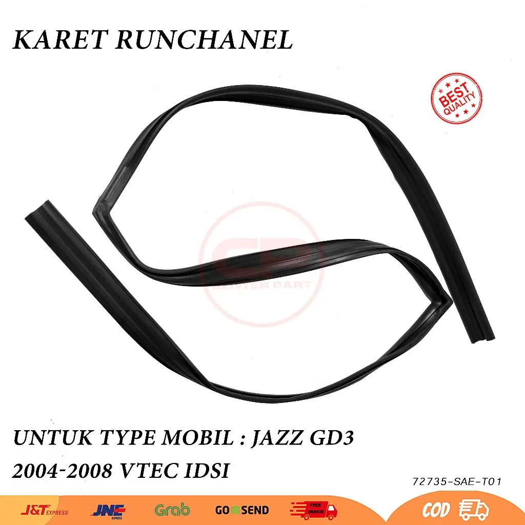 Karet Runcahnnel Channel Kaca Pintu Belakang Kiri Kanan Jazz Gd3 2004 2005 2006 2007 2008