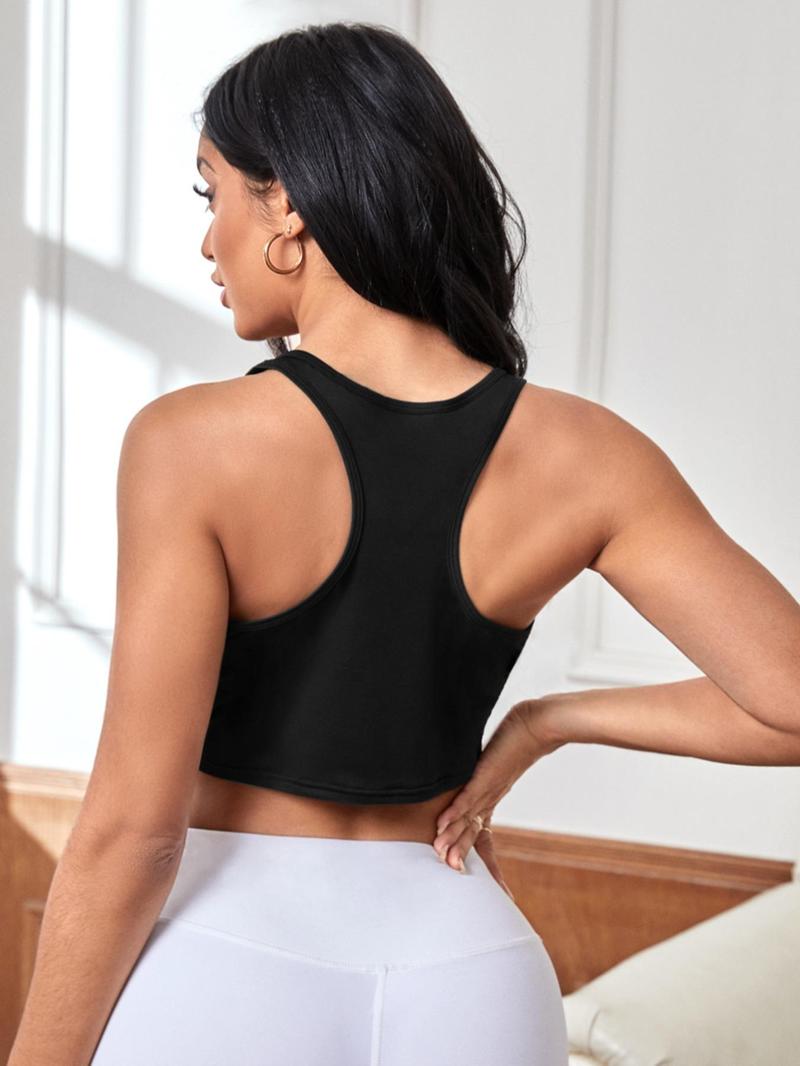 Product Introduction of Women's Solid Color Sports Tank Top, Quick Drying Breathable Sweat-absorbing Yoga Vest, Ladies Sportswear for Indoor Outdoor Wear 2