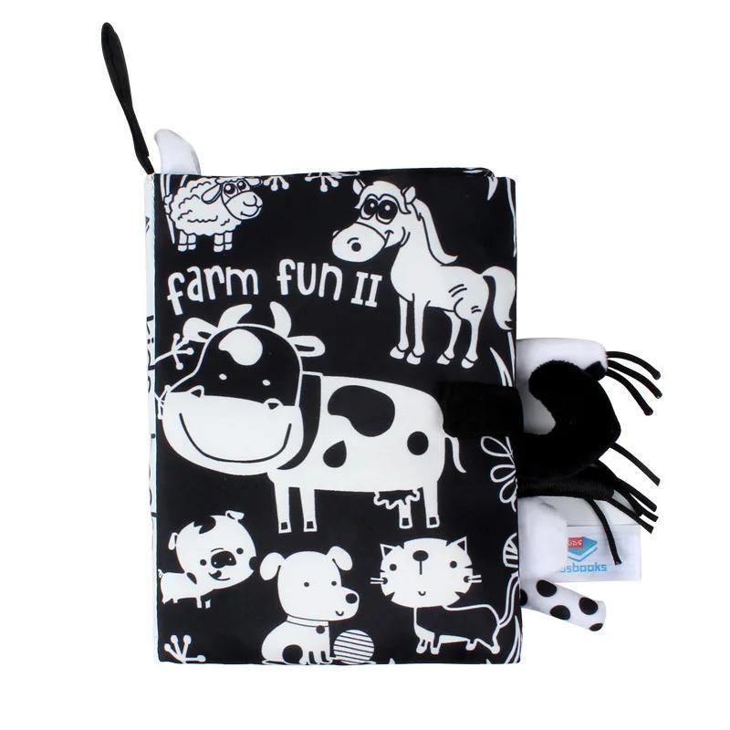 Product Introduction of Soft Baby Clothes Book Sensory Toy Black and White High Contrast Visual Stimulation Book Toddler Early Learning Educational Book 6