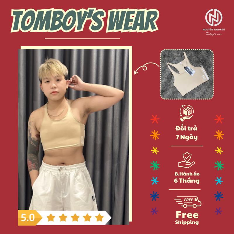 Áo Nịt Không Gen Không Viền Cài Hông - Áo Lót Nịt Bó Ngực Tomboy Định Hình Ngực Thể Thao Gym Thun Trơn Ba Lỗ Nữ Bigsize Nguyễn Nguyên Sport Đồng