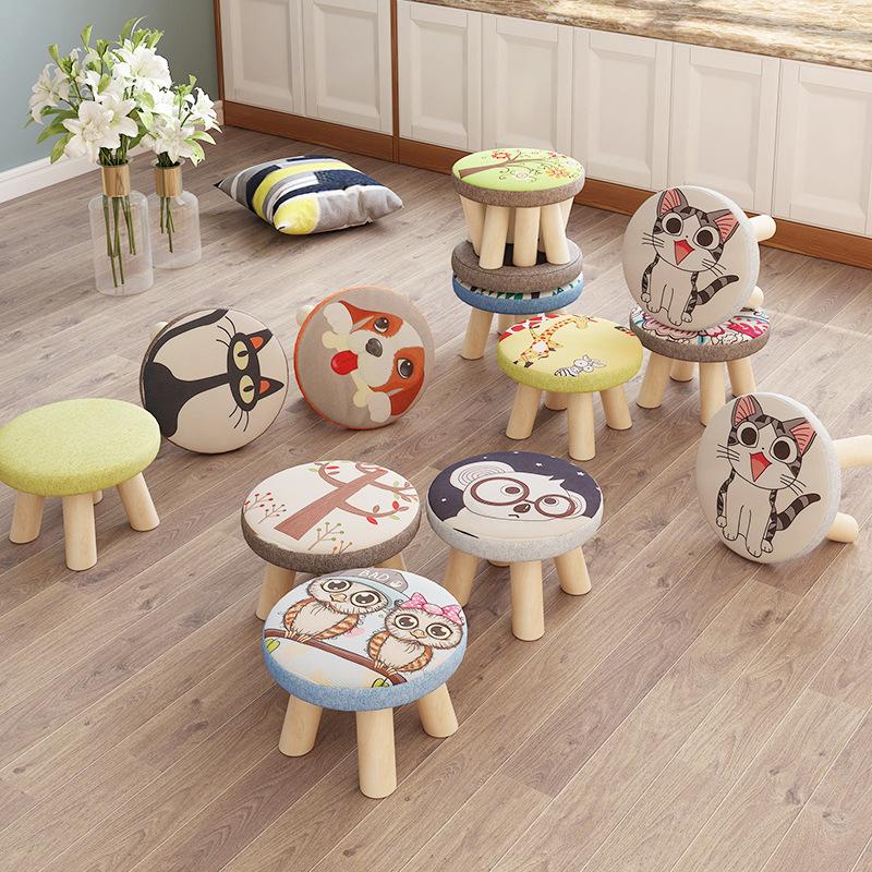 Cute Wooden Child Sofa Stool Cartoon Fashion Creative Small Stool 1