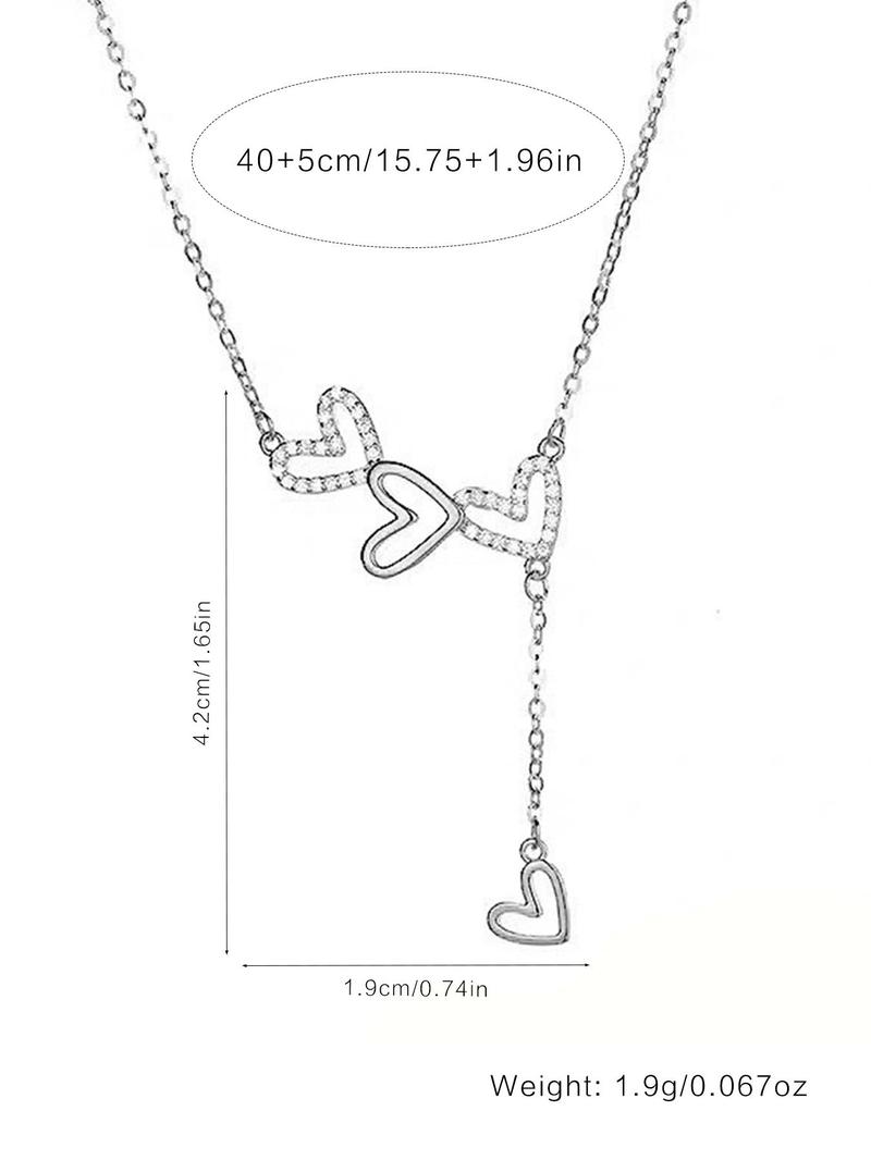 Product Introduction of S925 Sterling Silver Heart Shaped Pendant Necklace for Women, Fashion Jewelry for Party, Daily Clothing Decor, Trendy All-match & Exquisite Jewelry for Birthday Gift 1