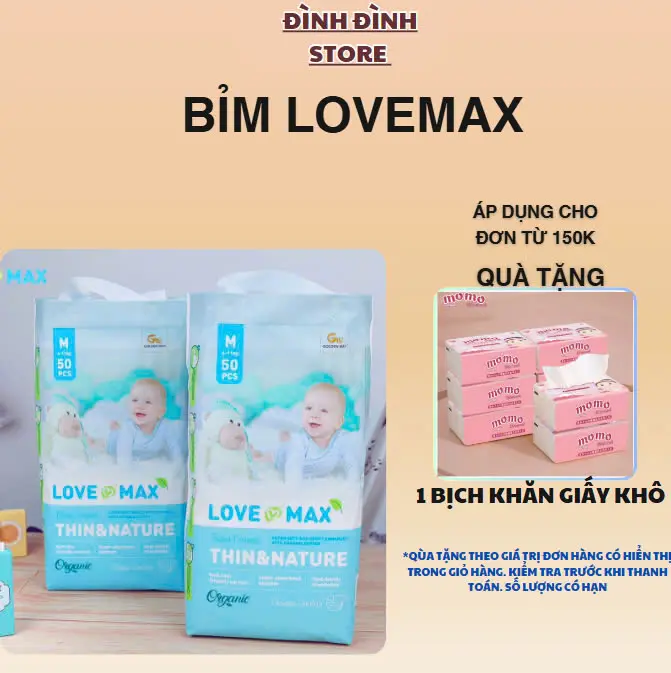 [Siêu Rẻ chỉ có tại HCM ] Bỉm quần Lovemax nội địa Trung size M50/L50/XL50/XXL50/XXXL50/4XL50 Cho Bé