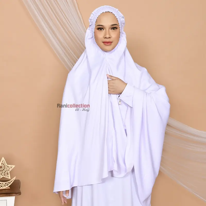 Pakaian Ihram Wanita Umroh baju umroh baju haji wanita set gamis Umroh Set PUTIH kantong muslim panjang  rayon  setelan  twill  jilbab  lembut Dress  Katun Lebaran Celana Ibu Nyaman 2