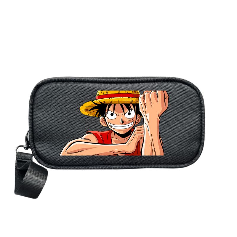 Hộp đựng bút viết, mỹ phẩm, phụ kiện TROY VIRGO họa tiết hoạt hình onepiece luffy, size 22cm 2 ngăn lớn chứa nhiều đồ