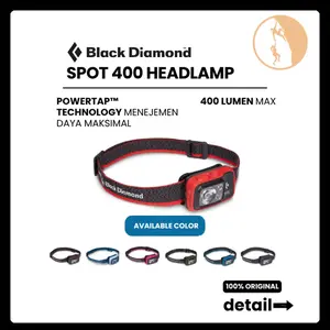 Black Diamond Spot 400 Headlamp Original - Senter Kepala Hiking/Traili Running/Climbing/Camping
