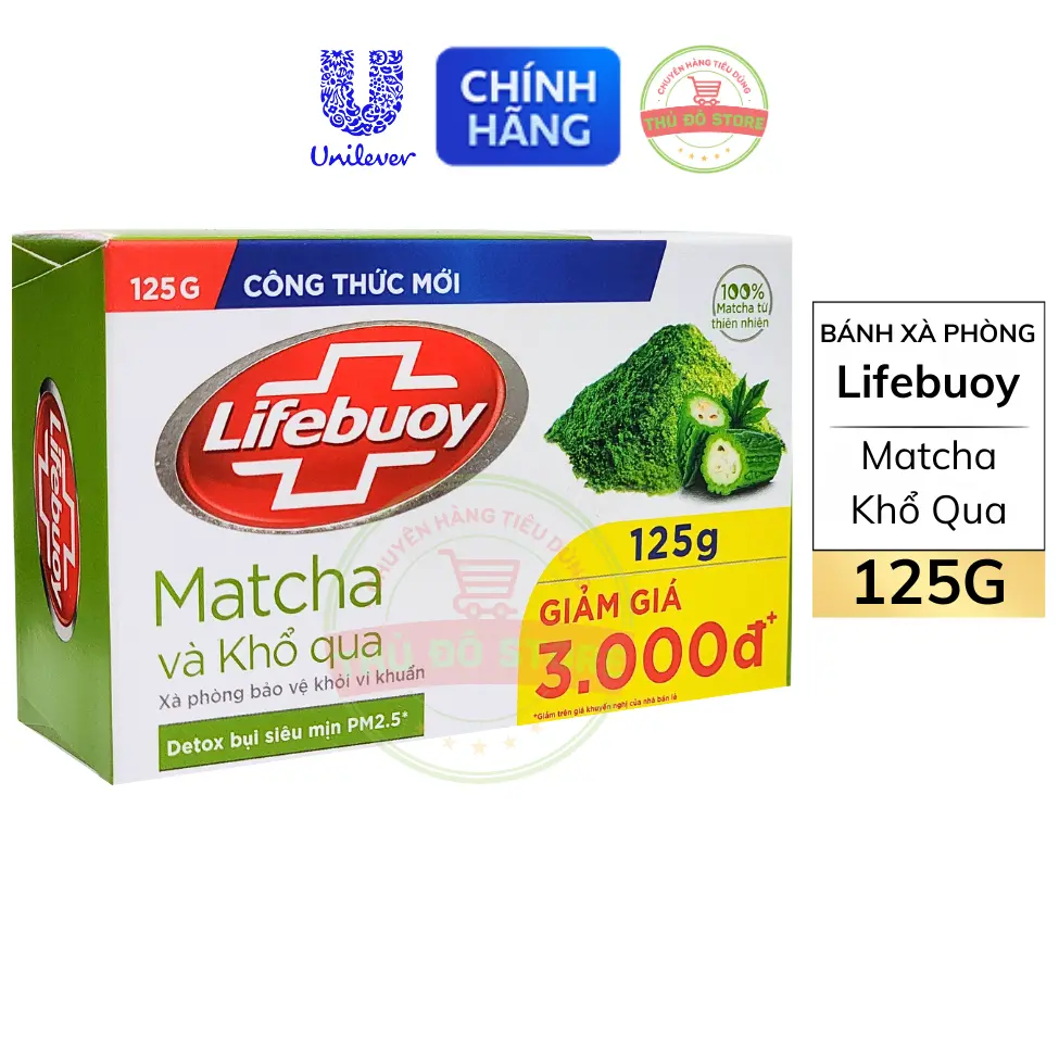 Bánh Xà Phòng Lifebuoy Matcha Khổ Qua 125G (Bánh To)