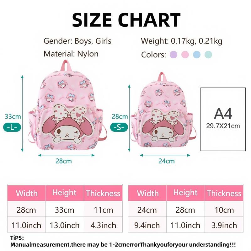 [MIANZHI] Ba Lô Trẻ Em Sức Chứa Lớn Không Thấm Nước Ba Lô Hoạt Hình Kuromi Và Cinnamoroll Dễ Thương Dành Cho Bé Gái Thích Hợp Đi Học 2