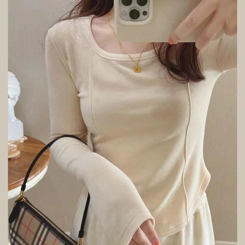 Pure Desire Style Fishbone Chest-Enhancing White Long Sleeve - TikTok ...