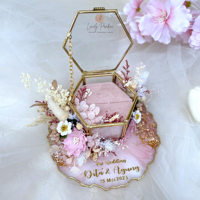 Ringbox Terarium Resin Kotak Cincin Lamaran Tunangan Pernikahan Premium 2