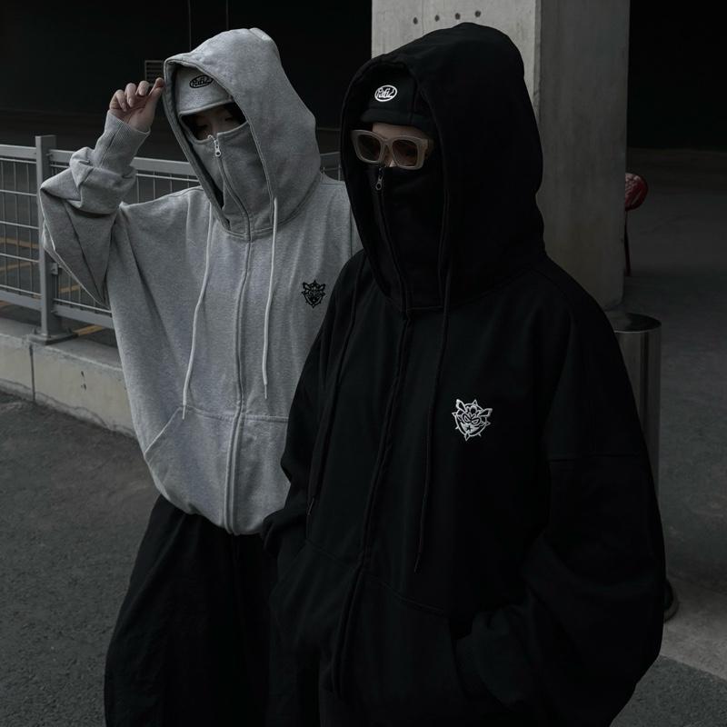 Áo Khoác Zip HOODIE Ninja Cổ Cao Thêu Logo Fa Hoodie NINJA Nỉ Cua 380gms Dáng Boxy Nam Nữ Unisex