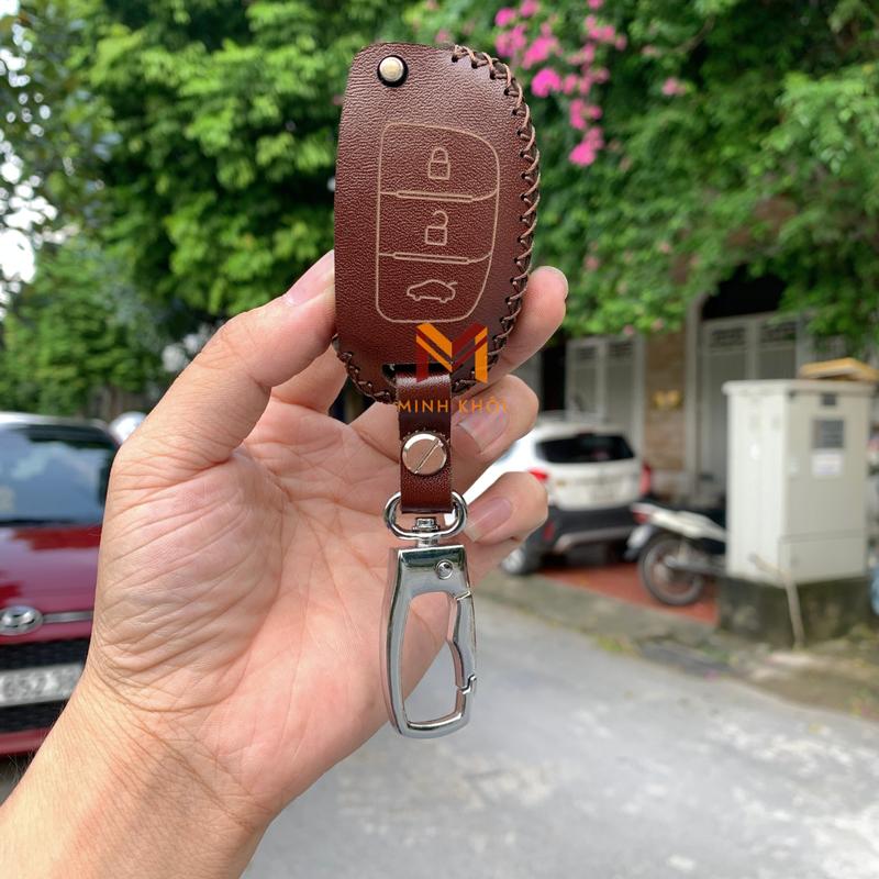 Bao da chìa khoá ô tô hyundai grand i10 bản thiếu, accent đời cũ, solati chìa gập bảo vệ chìa khoá oto cao cấp Móc Khoá Nội Thất