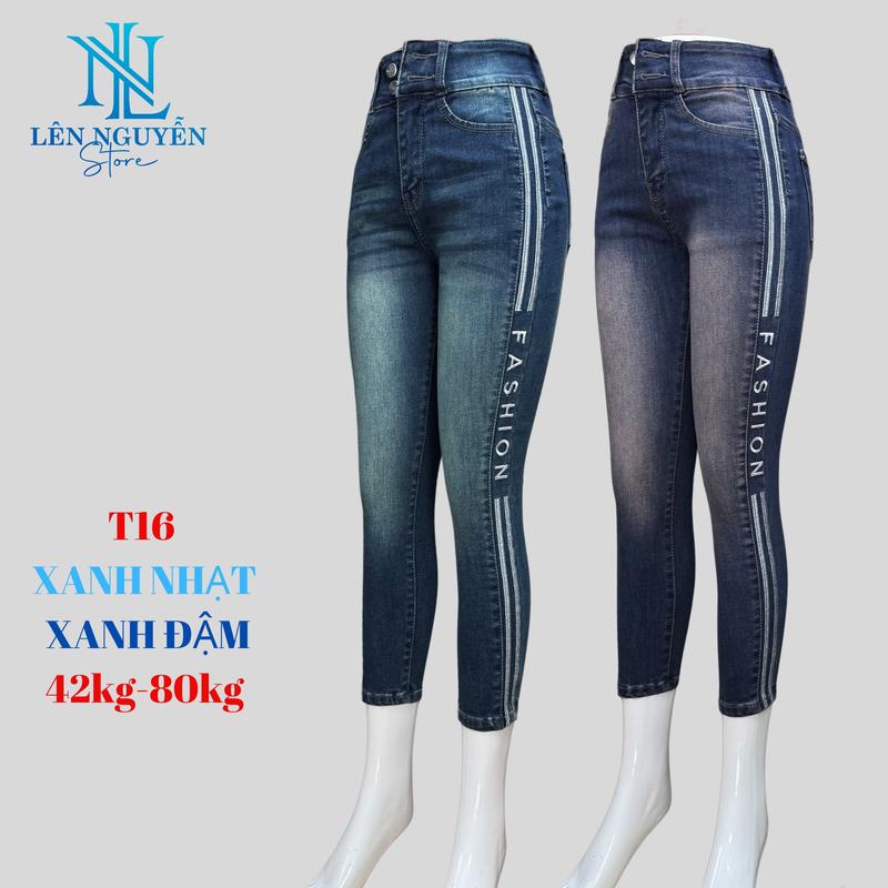 Product Introduction of T16 [ Len Nguyen Store ] Quần Jean (Bò) Nữ 9 Tất Dài 85-90cm, Màu Xanh, Size 42kg-75kg, Thiết Kế , Lưng Cao 2 Nút, Co Giãn, Mền Mịn, Bigsize, Hotgirl, Skinny, Ống Ôm, Mang Phong Cách Năng Động, Trẻ Trung, Tự Tin, Dễ Phối Đồ. Women Denim Pants 10